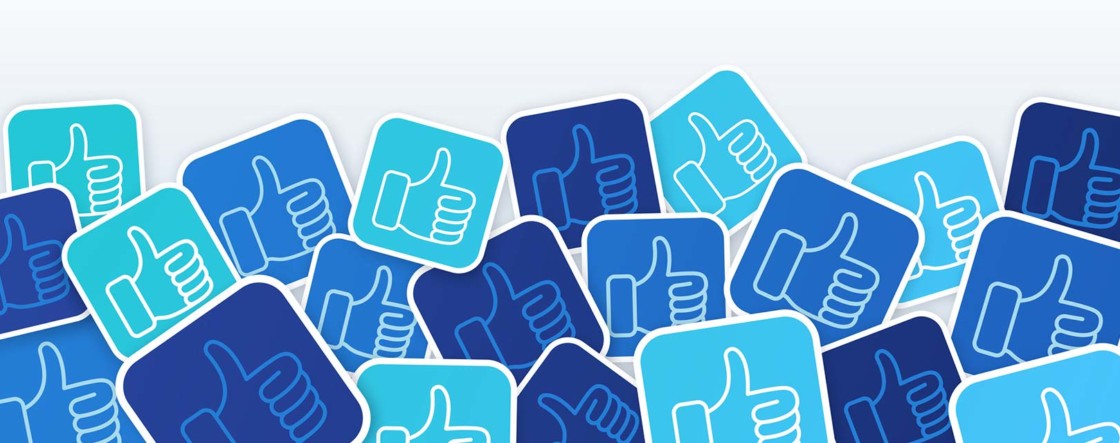 Social media thumbs up icon array