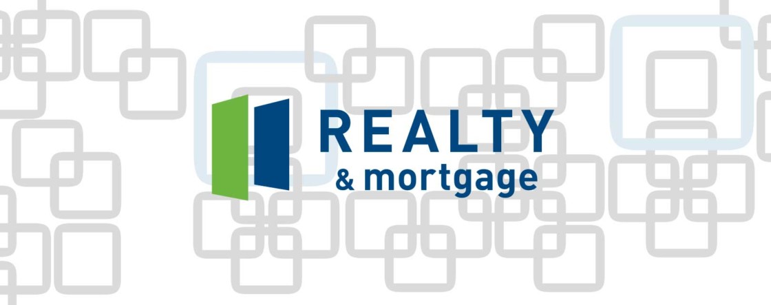 realty and mortgage logo on abstract back ground
